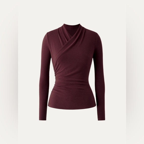 Ogl light Surplice Long Sleeve Top - Ruby large - Picture 1 of 4